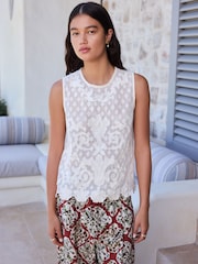 écru - Haut sans manches en maille perlée - Image 2 de 7