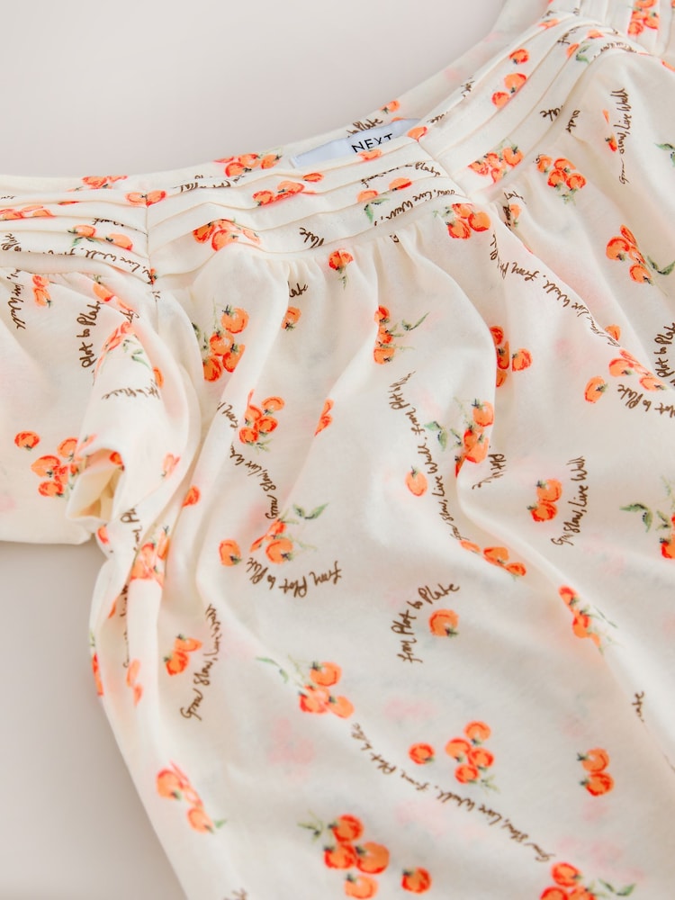 Tomatoes Print - Short Sleeved Square Neck Top - Imagen 7 de 7