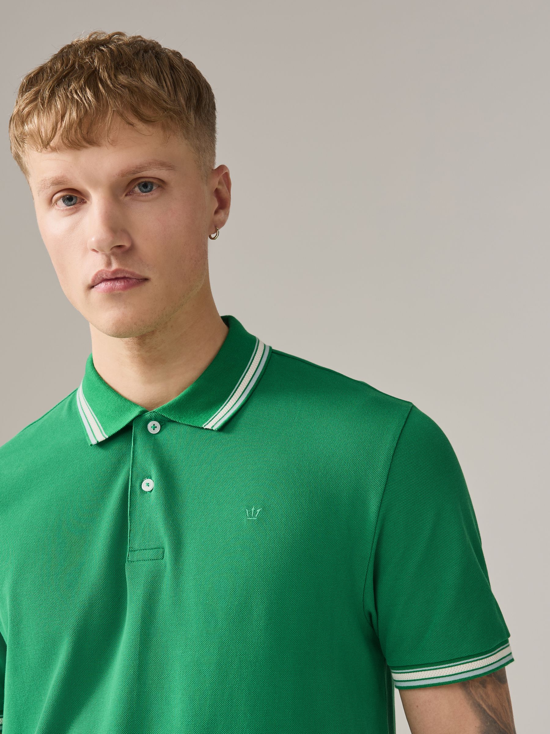 Buy Green Short Sleeve Tipped Polo Shirt from Next USA
