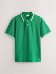 Tennis Green Short Sleeve Tipped Polo Shirt - Image 5 of 7