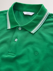 Tennis Green Short Sleeve Tipped Polo Shirt - Image 6 of 7