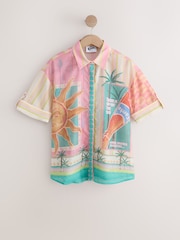 Fanta Graphic Pink Stripe Lightweight Short Sleeve Shirt - Image 6 of 8