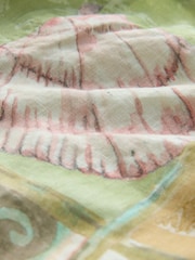 Green/Pink Shell Patchwork Print N. Premium Bandeau Top With Linen - Image 7 of 8