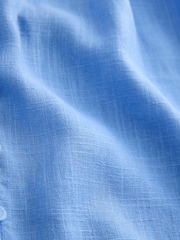 Two Pack Pastel Blue/ Ecru Floral - بلوزة بأكمام منفوخة وأزرار أمامية من الكتان - صورة 9 من 9