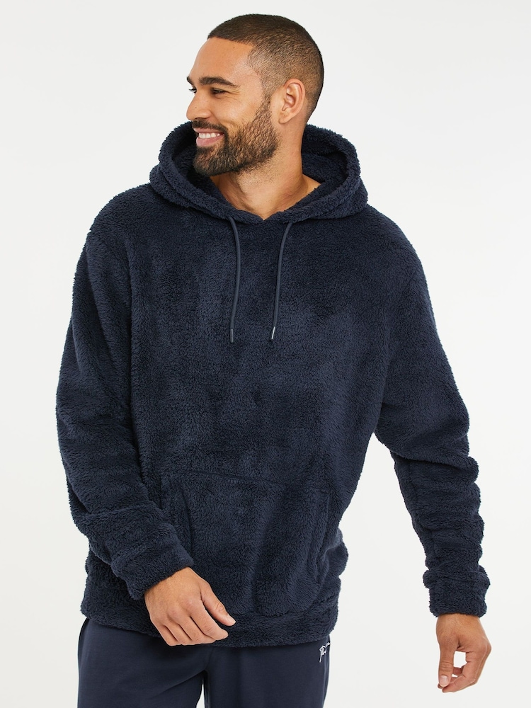 Threadbare Blue Borg Lounge Hoodie - Image 1 of 4 Threadbare Blue Borg Lounge Hoodie - Image 1 of 4