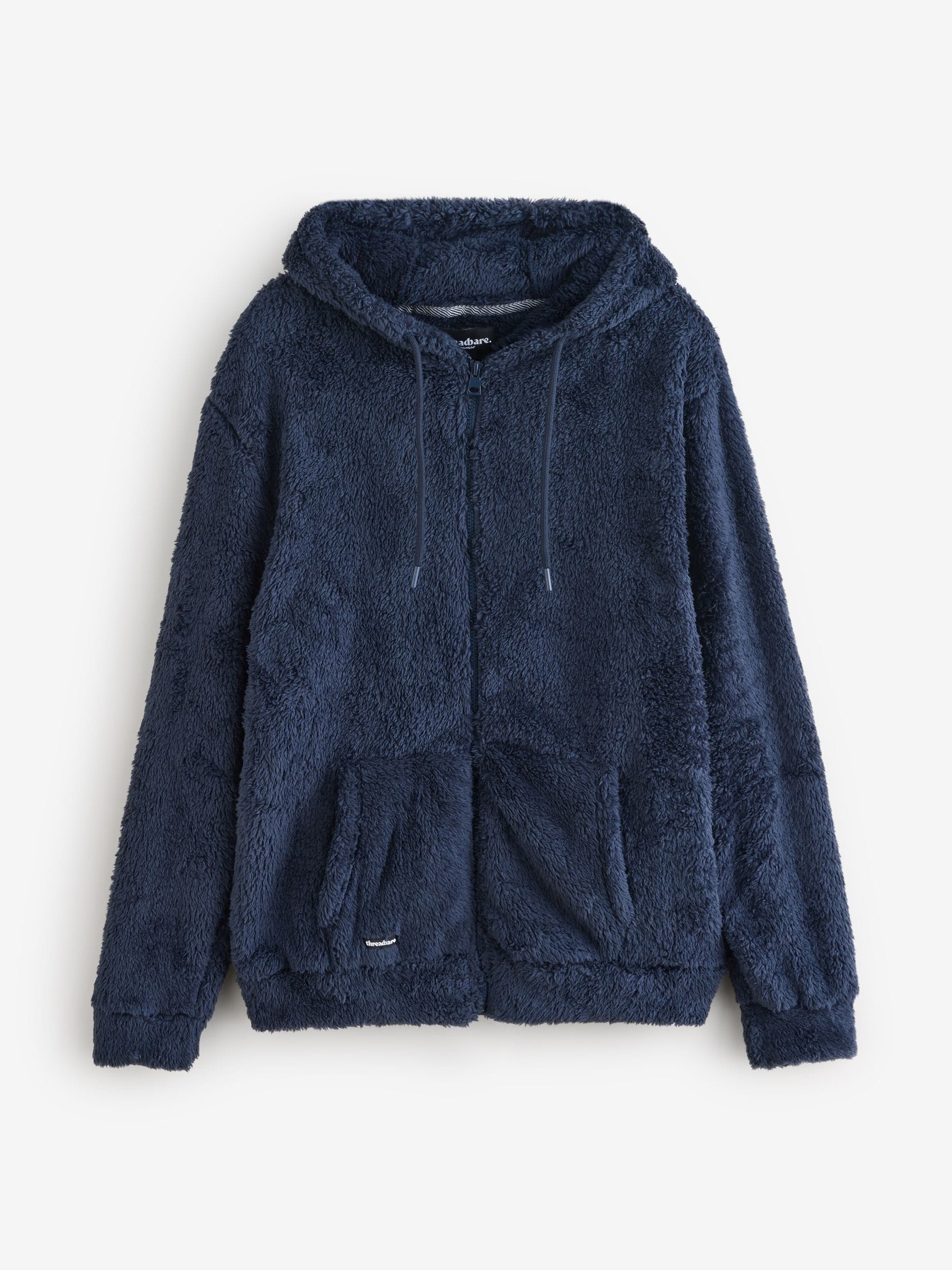 Buy Threadbare Navy Borg Zip-Through Lounge Hoodie from the Next