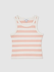 Reiss Pink/Ivory Violet 3-9 yrs Stretch-Cotton Ribbed Vest - Image 2 of 5