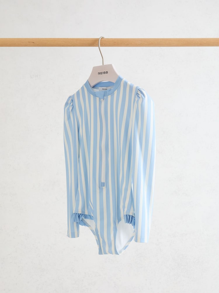 Reiss Blue/Ivory Mimi Swimsuit - Image 1 of 3