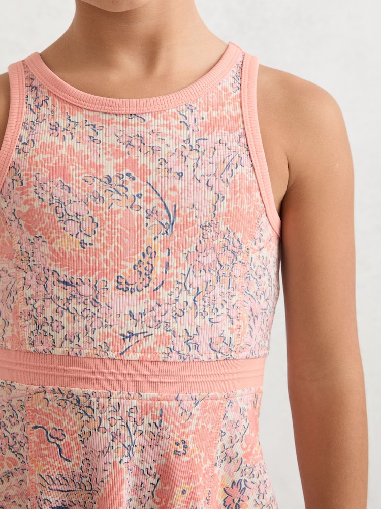 Reiss Eden Stretch-Cotton Floral Sleeveless Dress - Imaginea 1 din 4 Reiss Eden Stretch-Cotton Floral Sleeveless Dress - Imaginea 1 din 4