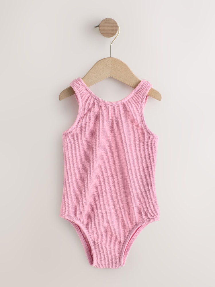 Roz deschis - Crinkle Swimsuit (3mths-7yrs) - Imaginea 1 din 4