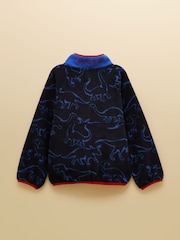 Joules Boys' Breeze Blue Dino Polar Fleece Quarter Zip - Image 2 of 5