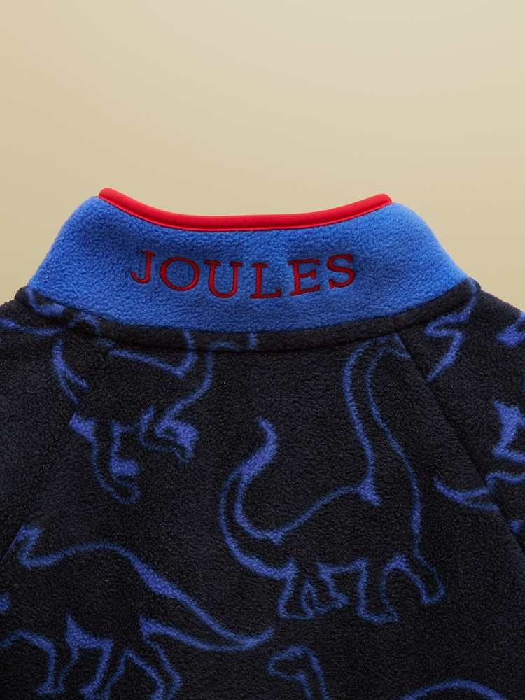 Joules Boys' Breeze Blue Dino Polar Fleece Quarter Zip - Image 5 of 5 Joules Boys' Breeze Blue Dino Polar Fleece Quarter Zip - Image 5 of 5