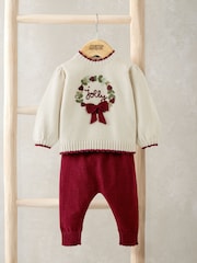 Conjunto de blusa e leggings com guirlanda de Natal Mamas & Papas - Imagem 4 de 8