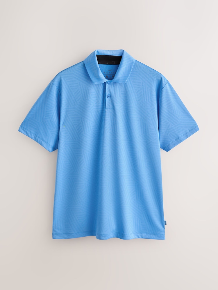 أزرق - قميص بولو Golf بتصميم جاكار Active - صورة 1 من 3