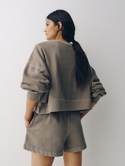 The Set 2 Pack Washed Sweat Shorts Multi - Image 6 of 6