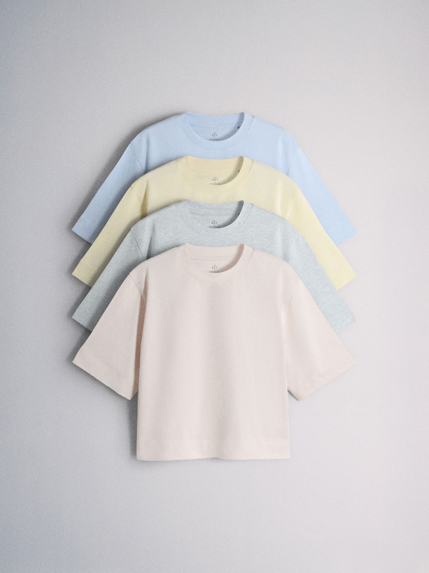 Buy The Set 4 Pack Heavyweight Short Sleeve T-Shirts Pastel Blue