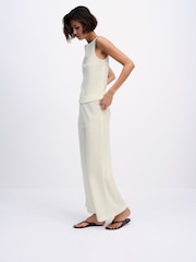 The Set 2 Pack Textured Top and Trouser Co-Ord Cream - Image 3 of 6