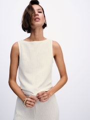 The Set 2 Pack Textured Top and Trouser Co-Ord Cream - Image 5 of 6