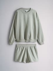 Multi Crew Neck Sweat and Shorts Co-ord - Image 1 of 5