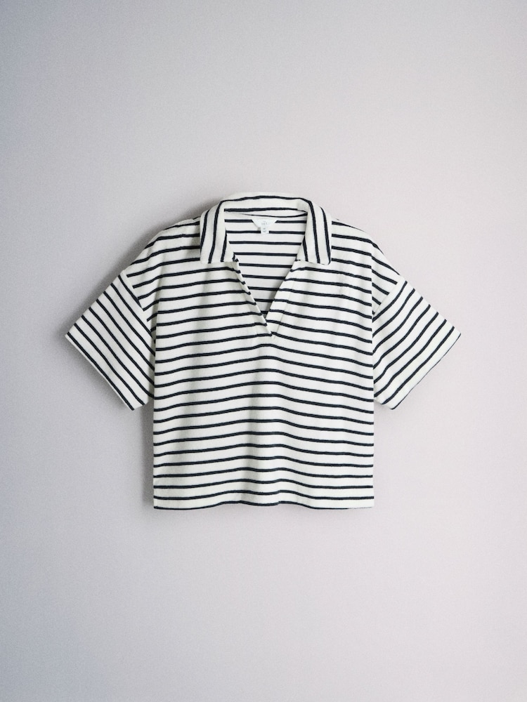 The Set 3 Pack Towelling Shorts Co-ord and Bag Cream Stripe - Image 6 of 6