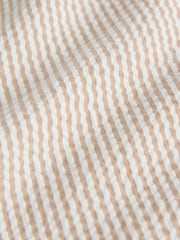 The Set 2 Pack Seersucker Button Through Shorts Pyjama Sets Neutral/Light Blue - Image 6 of 7