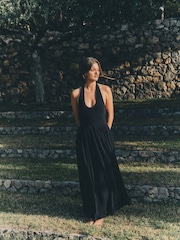 The Set 2 Pack Halter Neck Jersey Maxi Dresses Black/Neutral - Image 1 of 10