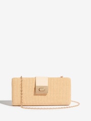 Lipsy Natural Raffia Effect Clutch Bag - Image 1 of 5