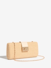 Lipsy Natural Raffia Effect Clutch Bag - Image 2 of 5