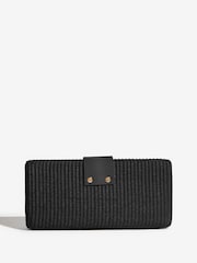 Lipsy Black Raffia Effect Clutch Bag - Image 2 of 5