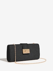 Lipsy Black Raffia Effect Clutch Bag - Image 3 of 5