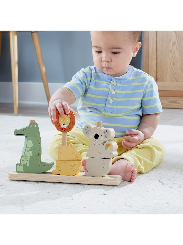 Mattel Games Fisher Price Wooden Stack & Sort Animals - Image 2 of 5 Mattel Games Fisher Price Wooden Stack & Sort Animals - Image 2 of 5