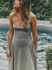 The Set 2 Pack Jersey Maxi Dress Navy Blue/Light Khaki Green - Image 4 of 6