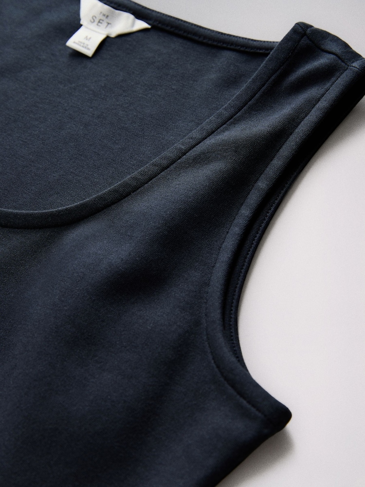 The Set 2 Pack Jersey Maxi Dress Navy Blue/Light Khaki Green - Image 6 of 6