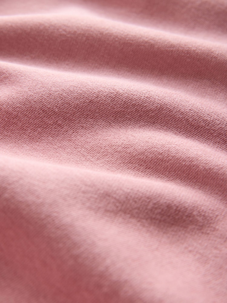 The Set 2 Pack Half Zip Ribbed Funnel Neck Sweatshirts Pink/Chocolate Brown - Image 5 of 5