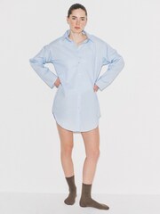 The Set 2 Pack Cotton Night Shirt Pale Blue/White Stripe - Image 3 of 6
