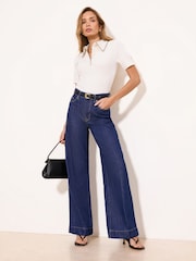 Lipsy Ivory Tipped Detail Short Sleeve Polo Shirt - Image 3 of 4