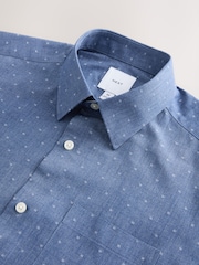 Blue Regular Fit Smart Clipped Print Short Sleeve Shirt - Image 6 of 7