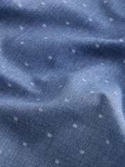 Blue Regular Fit Smart Clipped Print Short Sleeve Shirt - Image 7 of 7