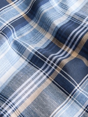 Blue Madras - Cotton Linen Check Short Sleeve Shirt - Picha 7 kati ya 7