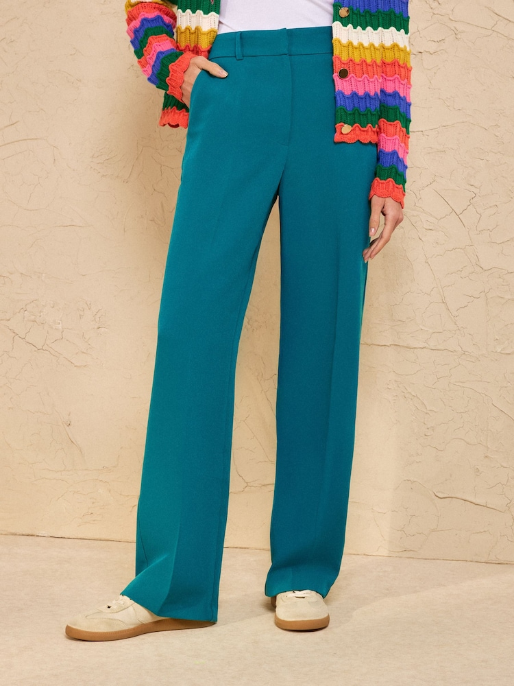 أزرق على أخضر أزرق - بنطلون برجل واسعة من Love & Roses - صورة 1 من 4