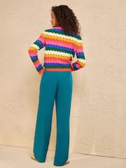 أزرق على أخضر أزرق - بنطلون برجل واسعة من Love & Roses - صورة 4 من 4