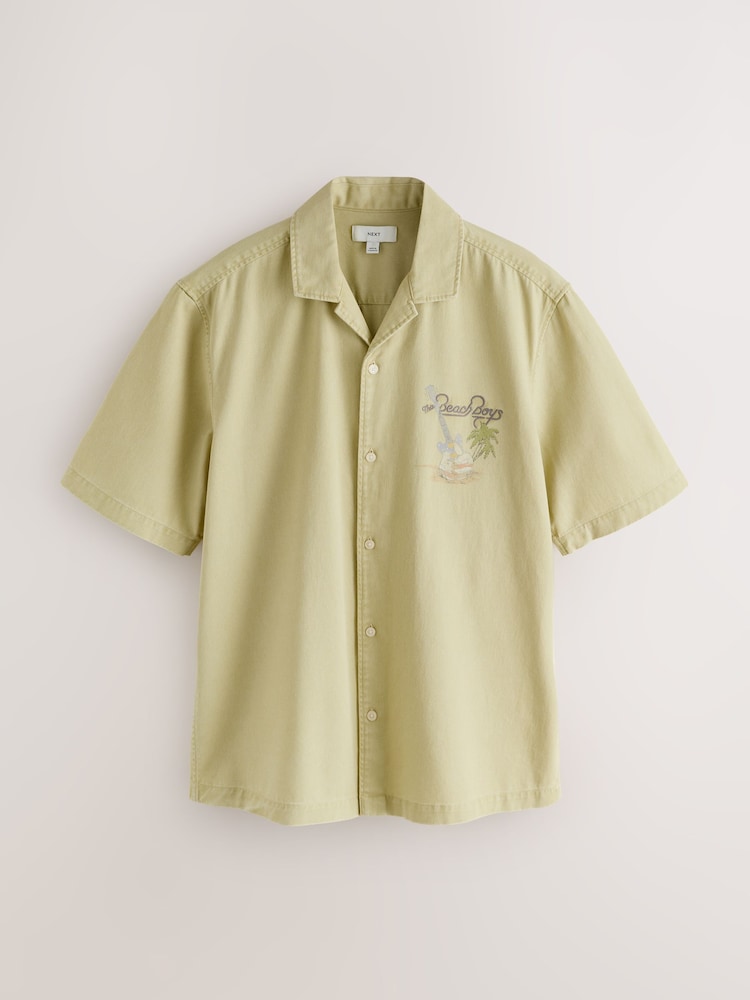 Beige The Beach Boys Print Short Sleeve Shirt - Image 2 of 5