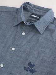 Blue Woodstock Relaxed Fit Denim Long Sleeve Shirt - Image 8 of 9
