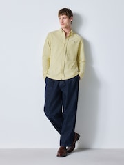 黃色條紋 - Regular Fit Pique Long Sleeve Shirt - 圖片 2，共 9