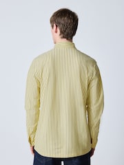 黃色條紋 - Regular Fit Pique Long Sleeve Shirt - 圖片 3，共 9