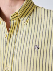 黃色條紋 - Regular Fit Pique Long Sleeve Shirt - 圖片 6，共 9