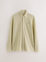 黃色條紋 - Regular Fit Pique Long Sleeve Shirt - 圖片 7，共 9