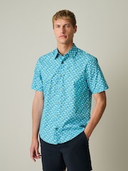 Blue Short Sleeve Print Shirt - Image 4 of 8