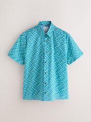 Blue Short Sleeve Print Shirt - Image 6 of 8