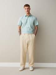 Jūros putų žalia - N. Premium Cotton Rich Smart Short Sleeve Shirt - 2 paveikslėlis iš 7